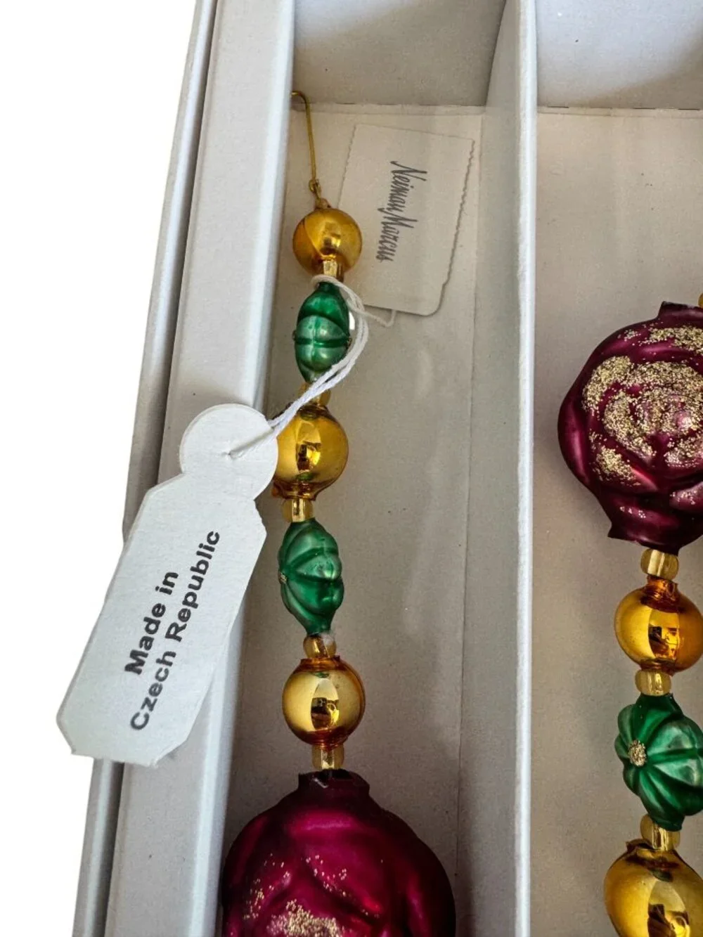 Neiman Marcus Czech Glass Beaded Garland 62